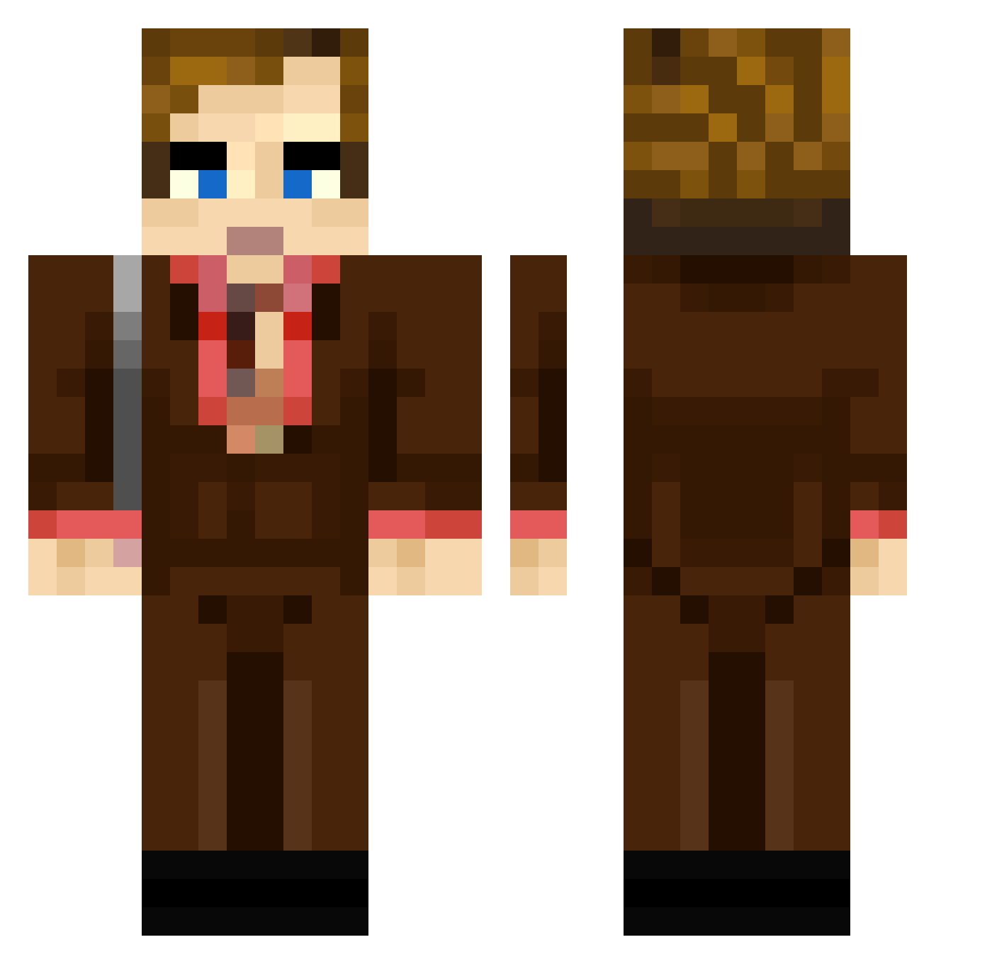 Anza8 Minecraft skin, front and back view