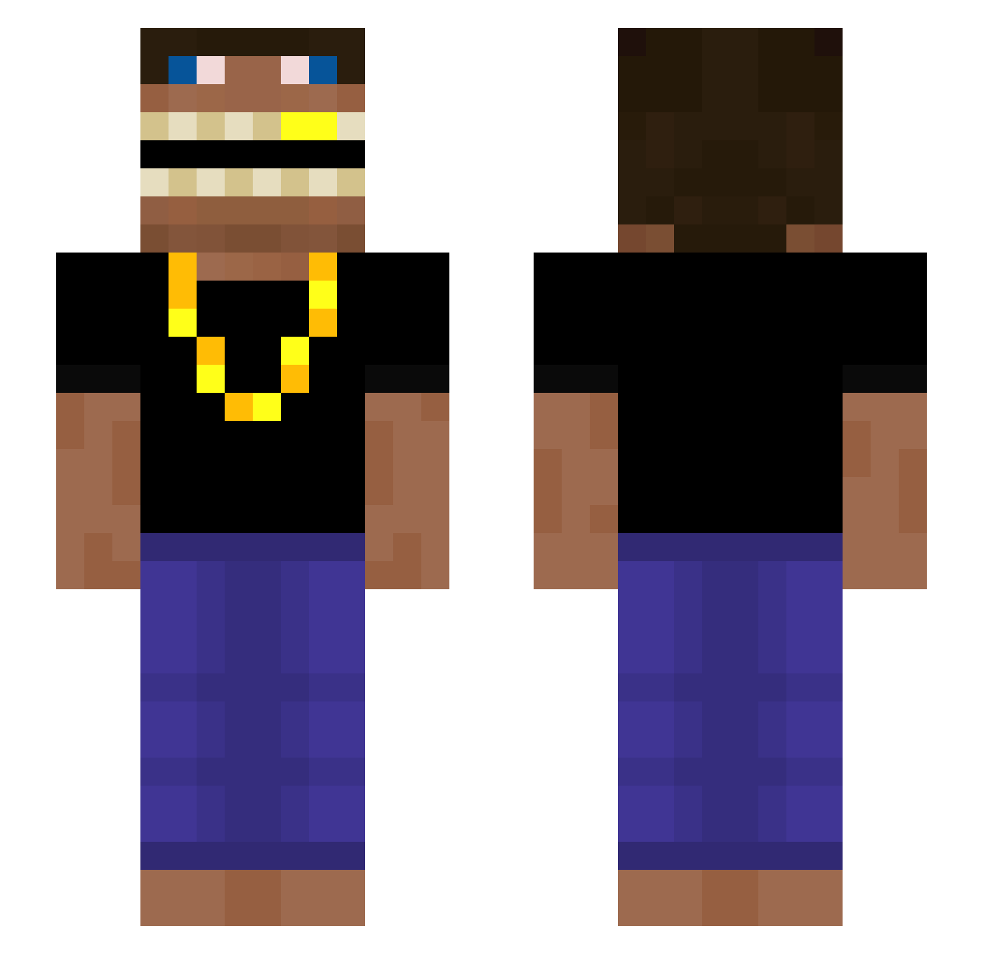 xGonzaFTW Minecraft skin, front and back view