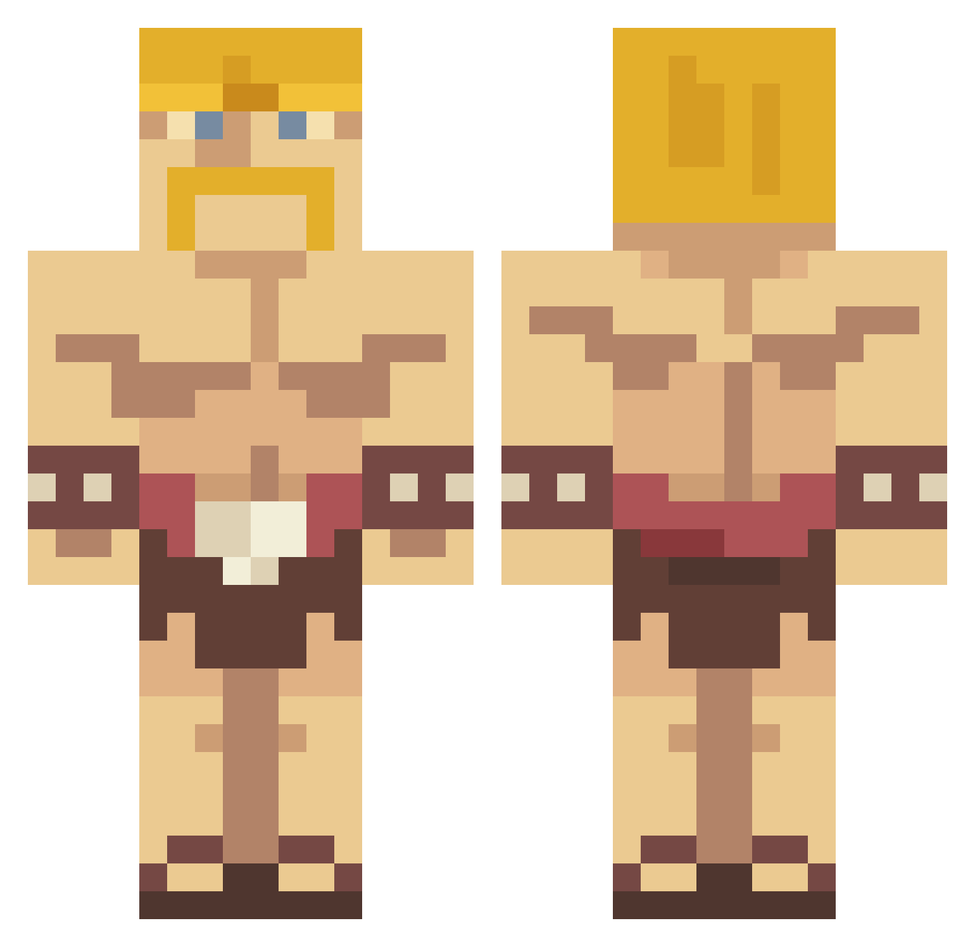 Rietje13 Minecraft skin, front and back view