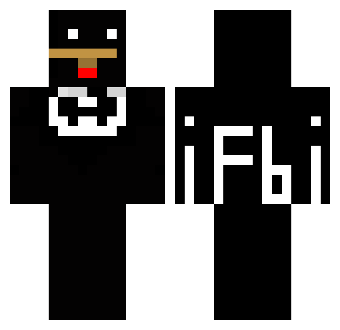 Behaver Minecraft skin, front and back view