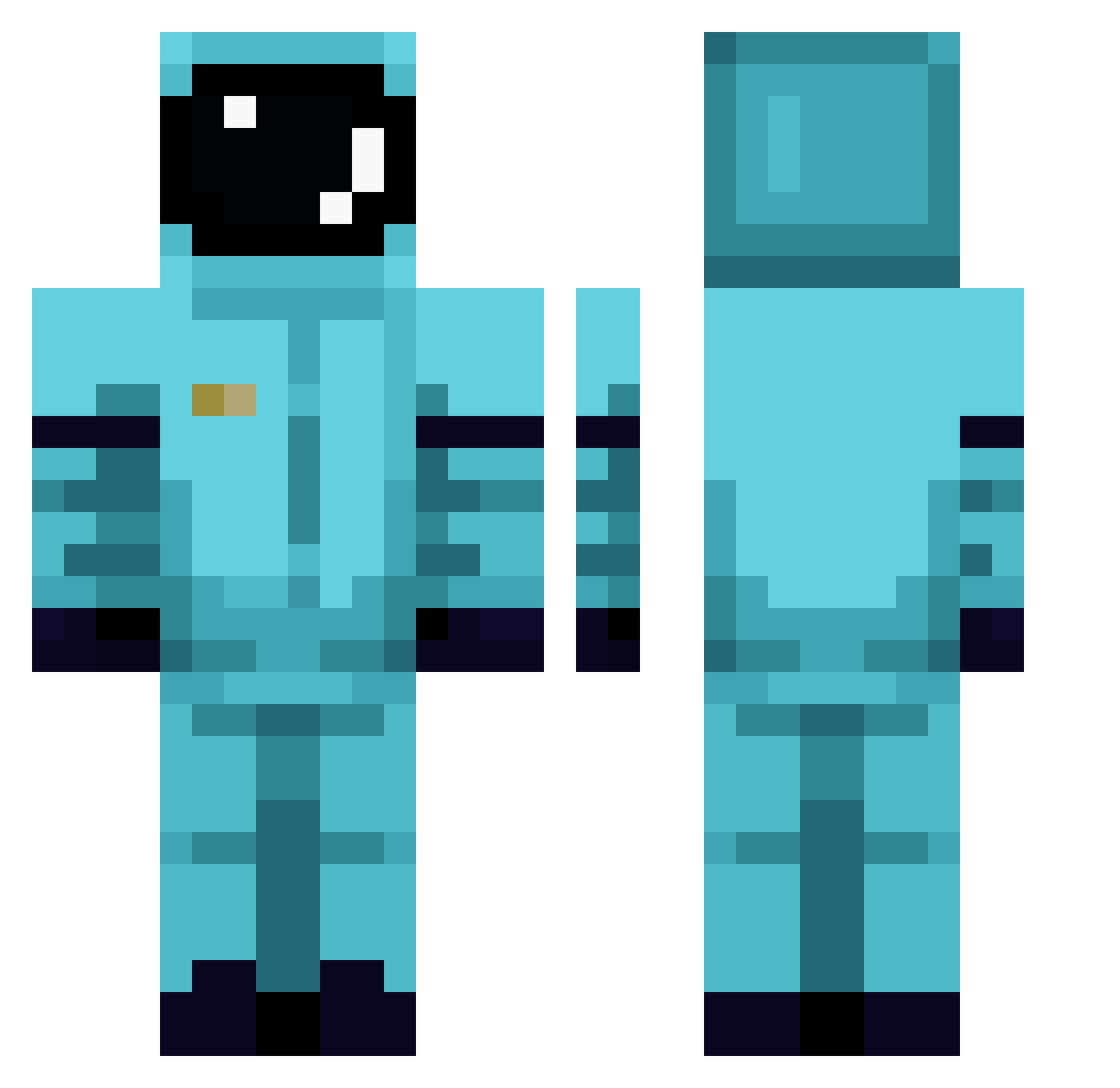 KwispyPotato Minecraft skin, front and back view