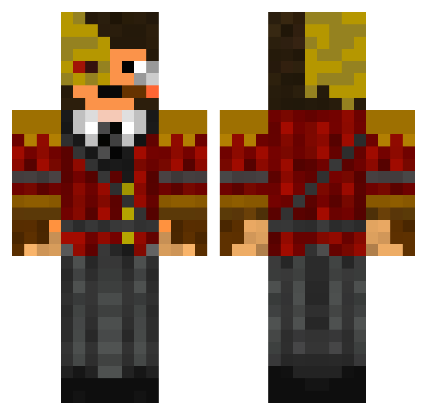 Work Minecraft skin, front and back view