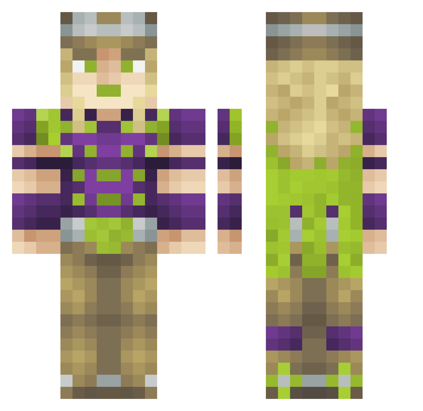 Kaja311 Minecraft skin, front and back view