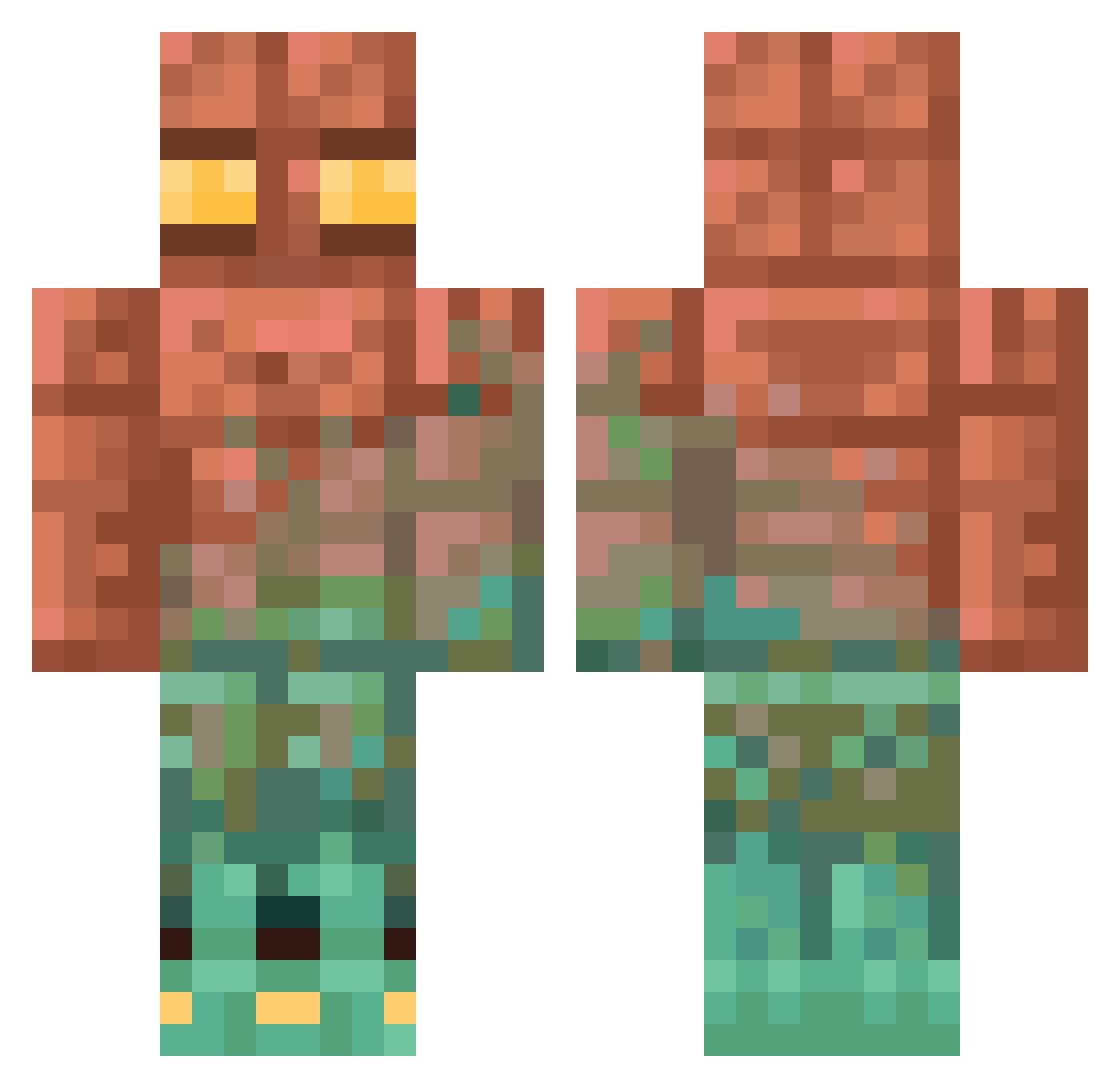 Snaizzy Minecraft skin, front and back view