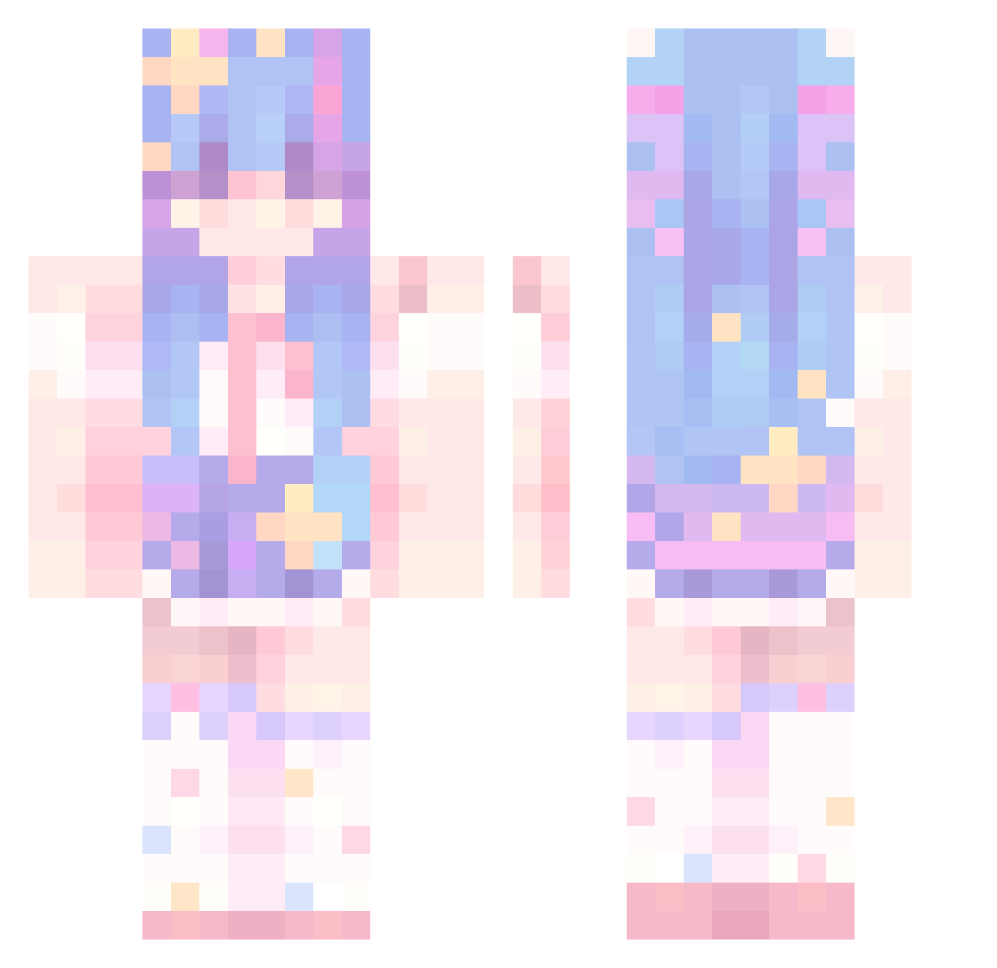 Pantouflard_e Minecraft skin, front and back view