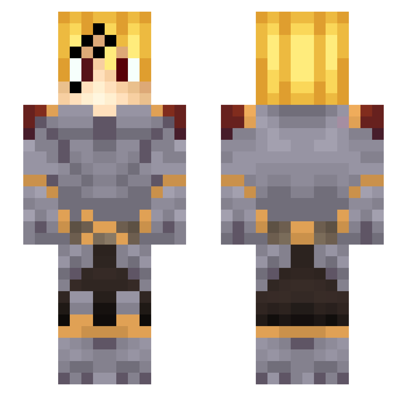 yakumiri Minecraft skin, front and back view