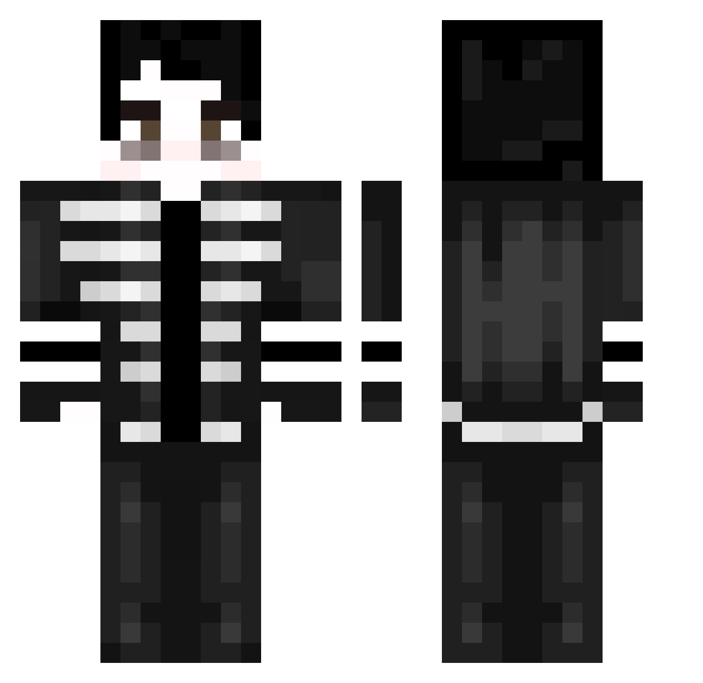 dankretr0 Minecraft skin, front and back view