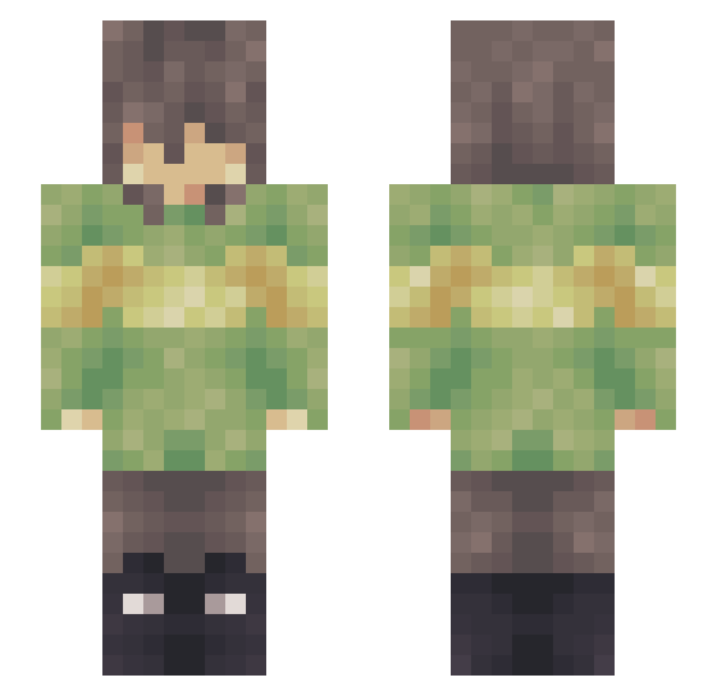 JWAB14 Minecraft skin, front and back view