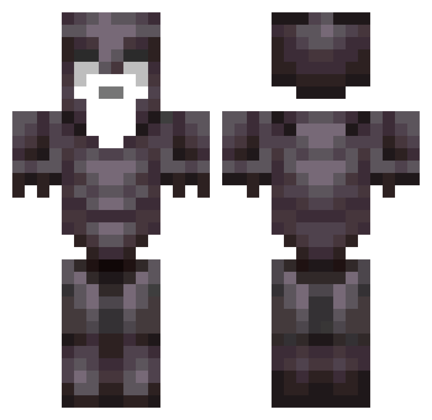 Raibuz Minecraft skin, front and back view