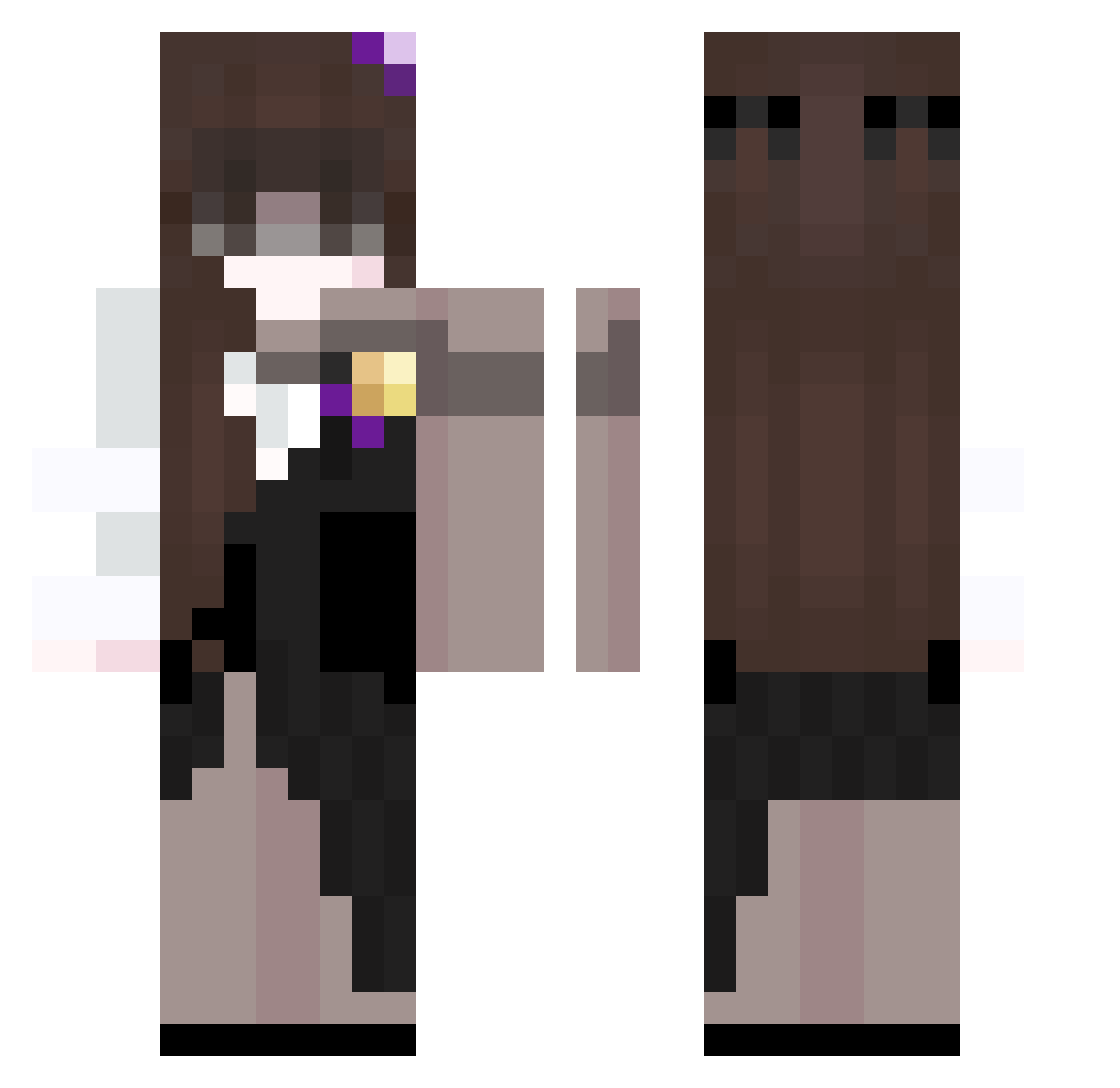 Theta_RE Minecraft skin, front and back view