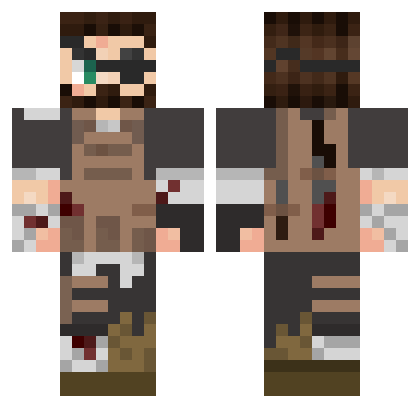 NorthernRook Minecraft skin, front and back view