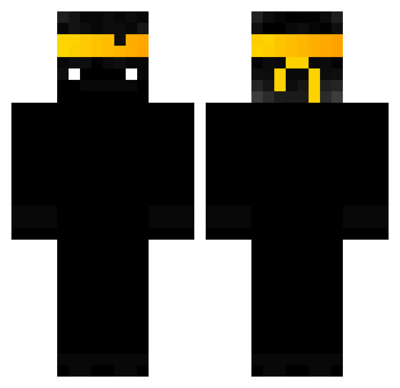 noizaix Minecraft skin, front and back view