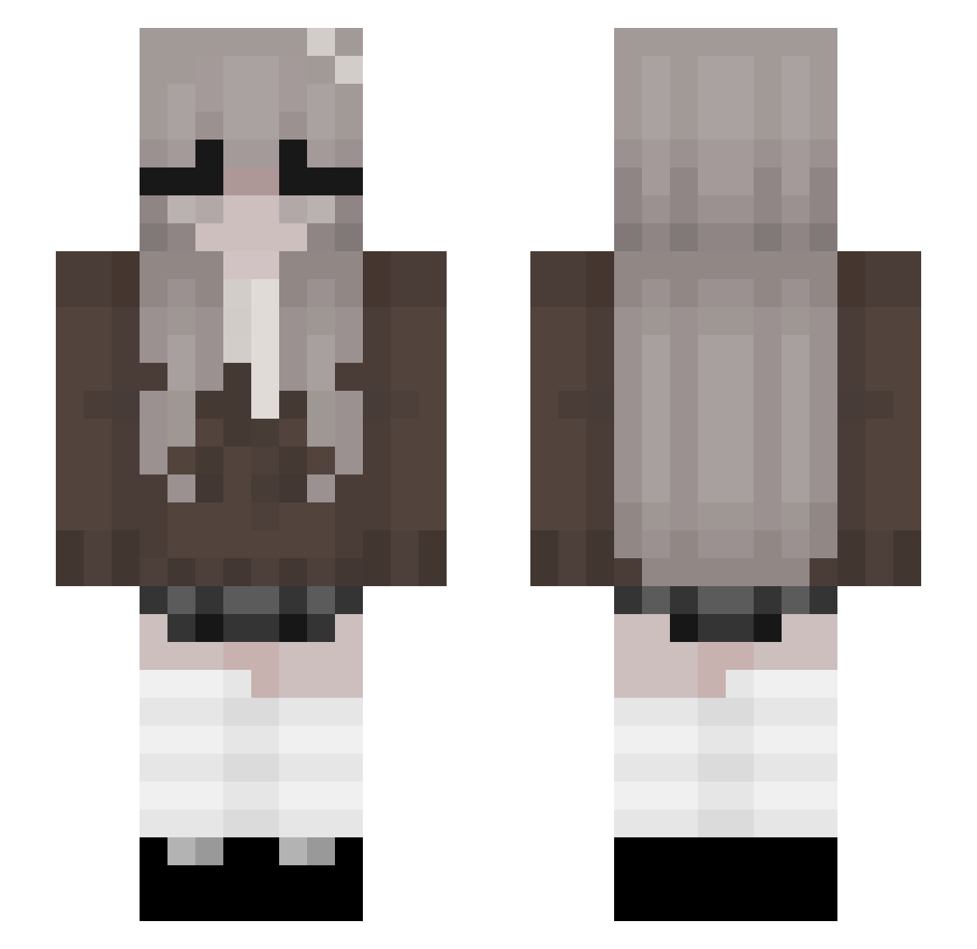 shepiya Minecraft skin, front and back view