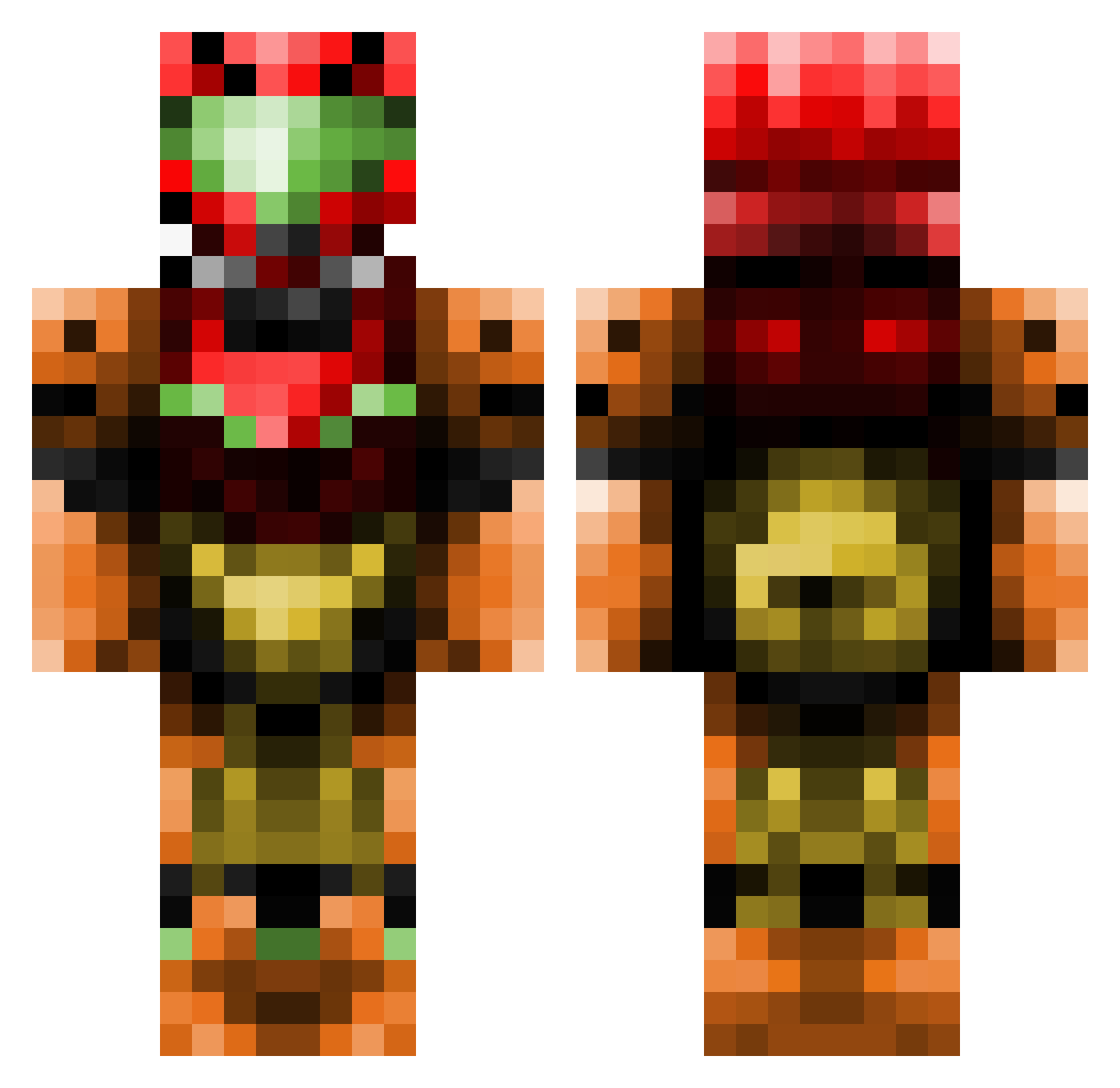 Doughyboy9182 Minecraft skin, front and back view