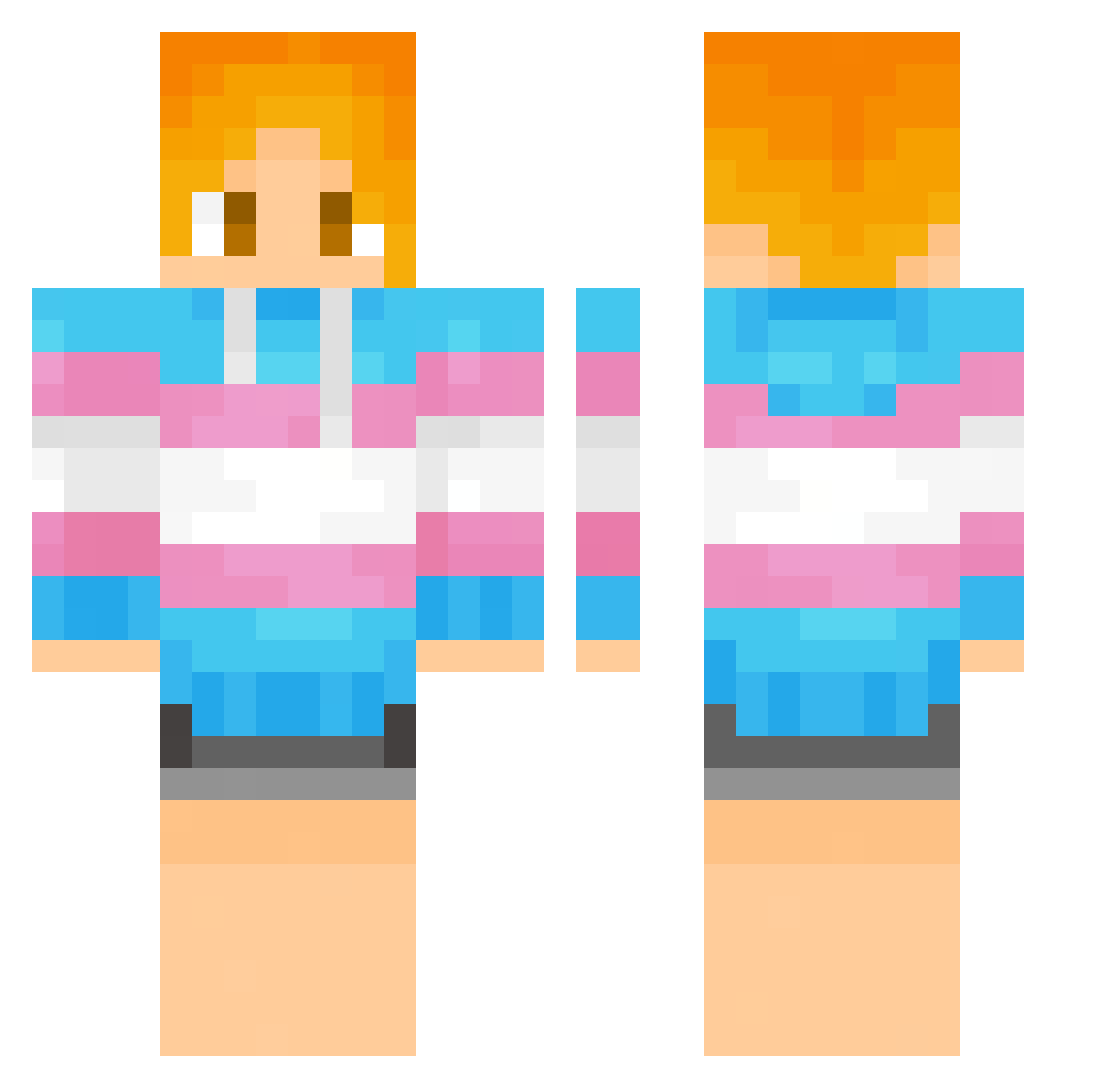CatGalSkye Minecraft skin, front and back view
