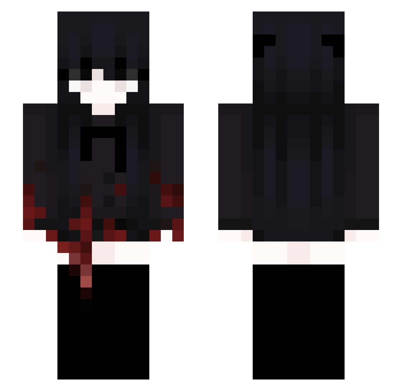 2ury Minecraft skin, front and back view