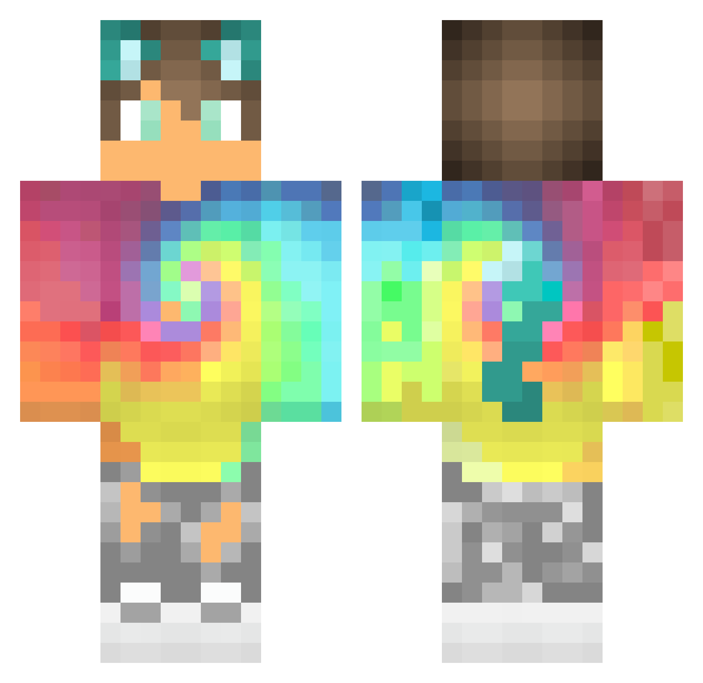 FizzBalls Minecraft skin, front and back view
