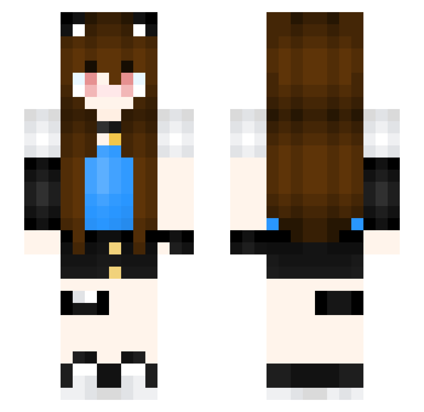yowshe Minecraft skin, front and back view