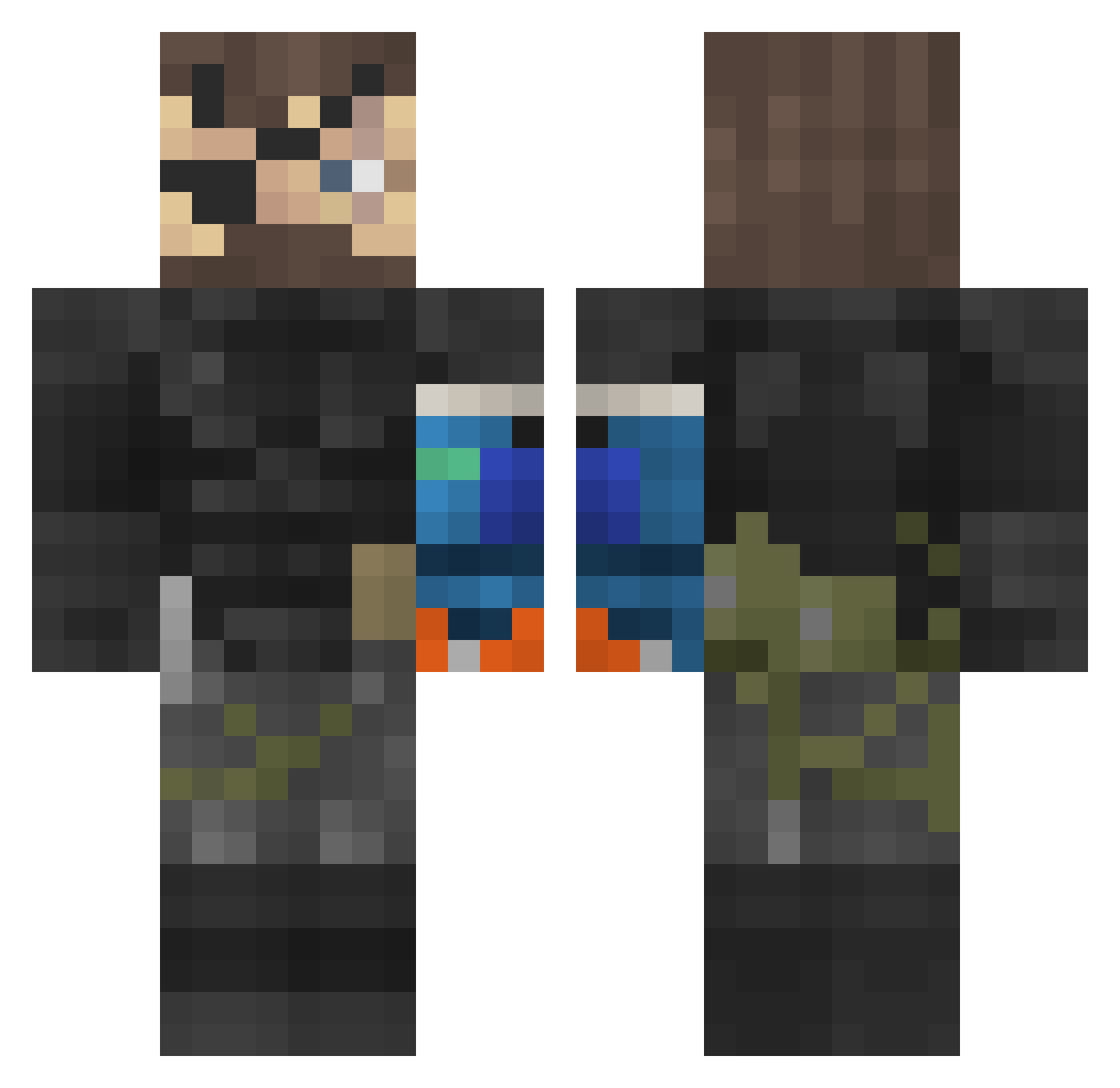 rimple2 Minecraft skin, front and back view