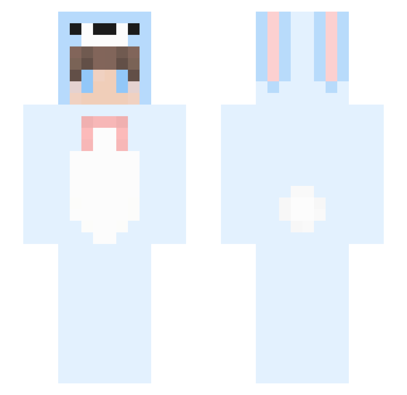 JooshyPotato Minecraft skin, front and back view