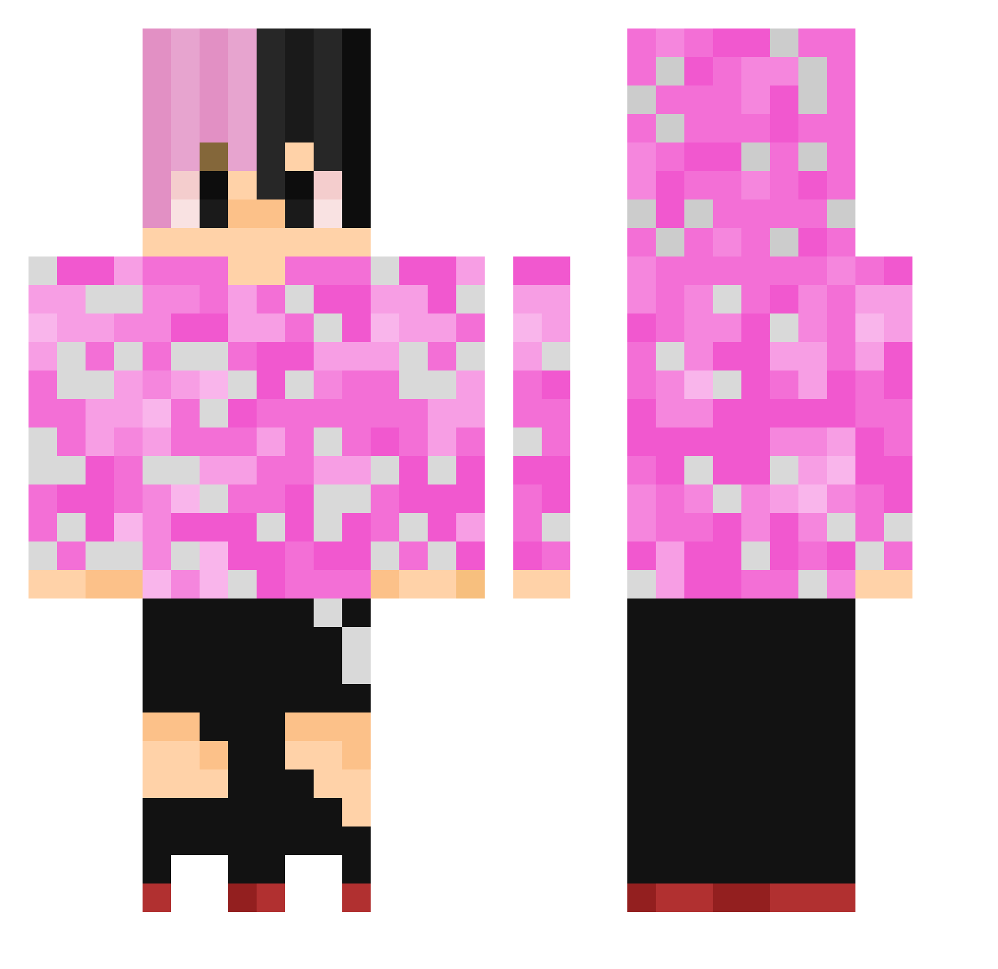 Pyrmmm Minecraft skin, front and back view