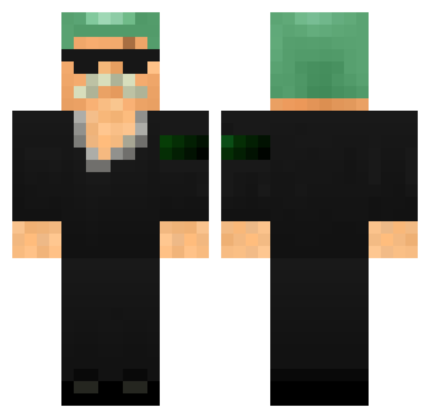 BurnItDown65 Minecraft skin, front and back view