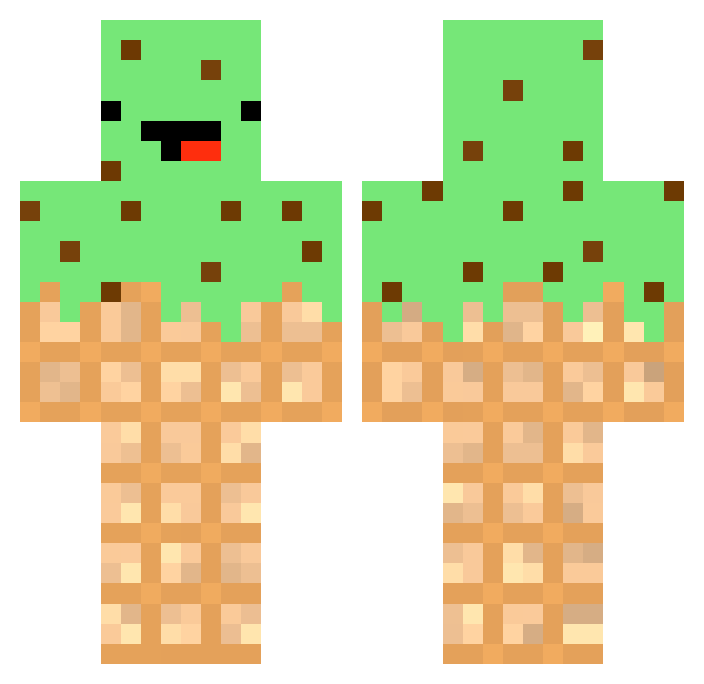 MikeyDDD Minecraft skin, front and back view