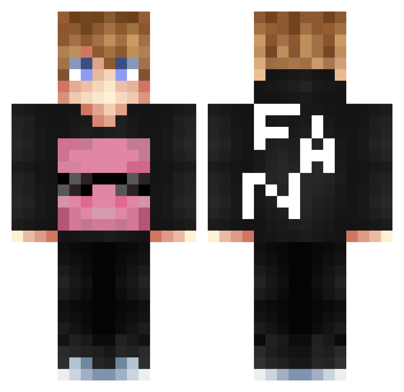 MirsadGHG Minecraft skin, front and back view
