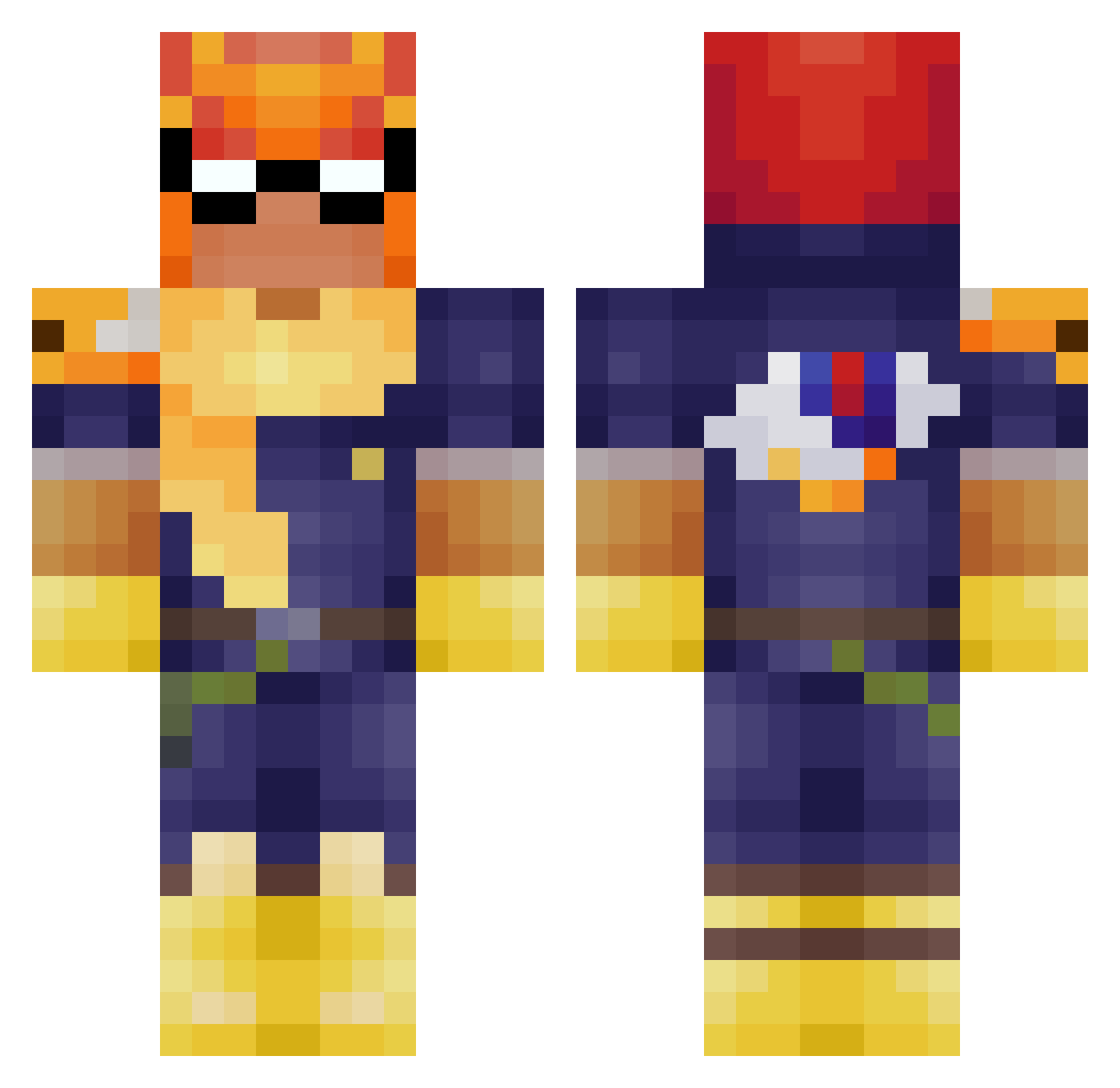 DistrictLink Minecraft skin, front and back view