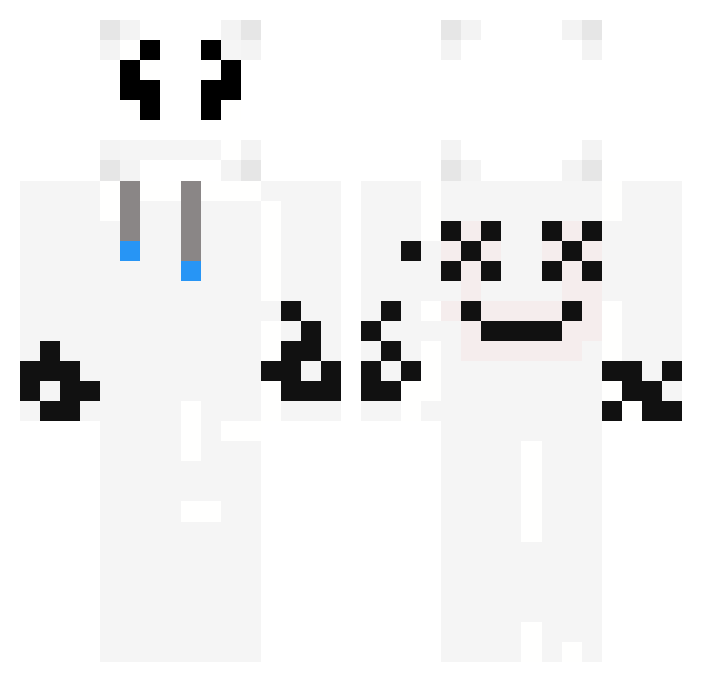 WaCieN Minecraft skin, front and back view