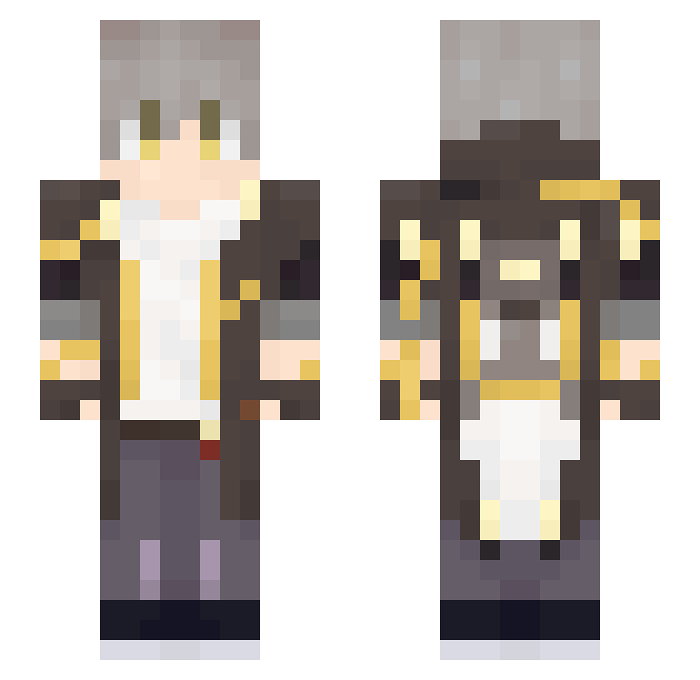 Subatsuki Minecraft skin, front and back view