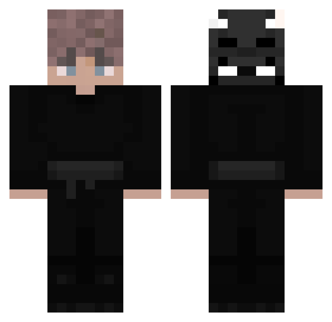 Dopenzy1337 Minecraft skin, front and back view