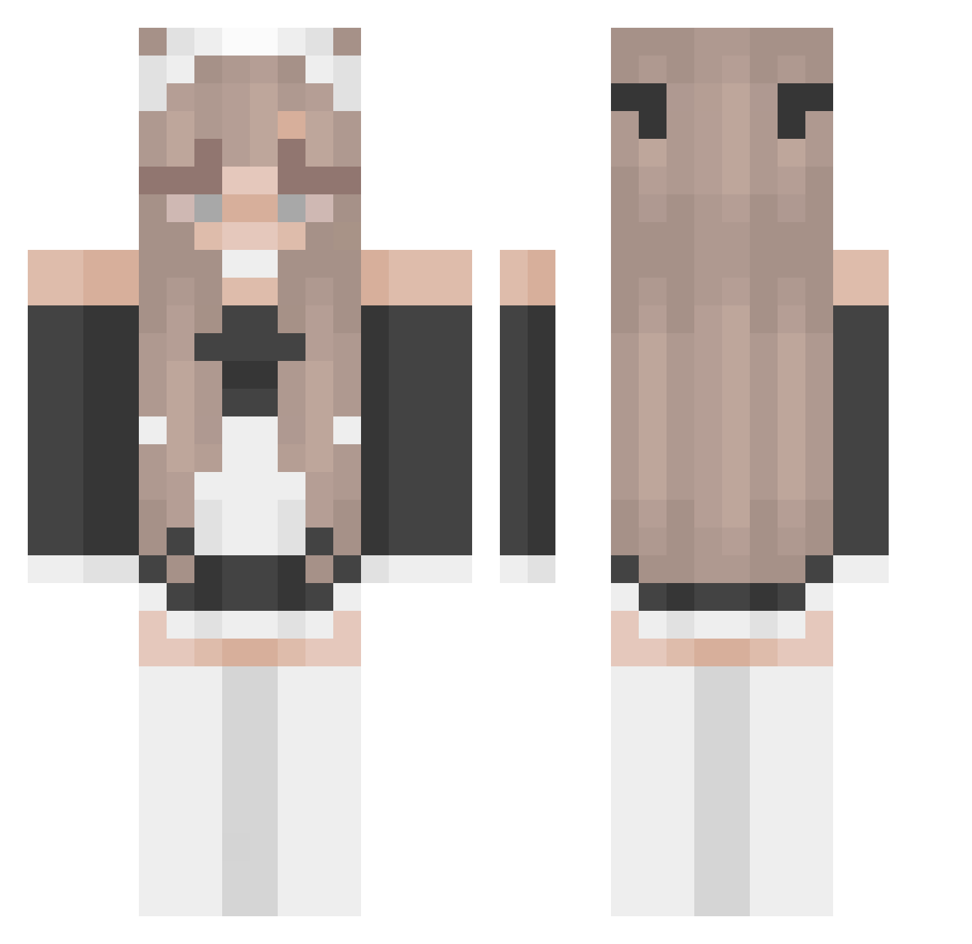 hermzofficial Minecraft skin, front and back view