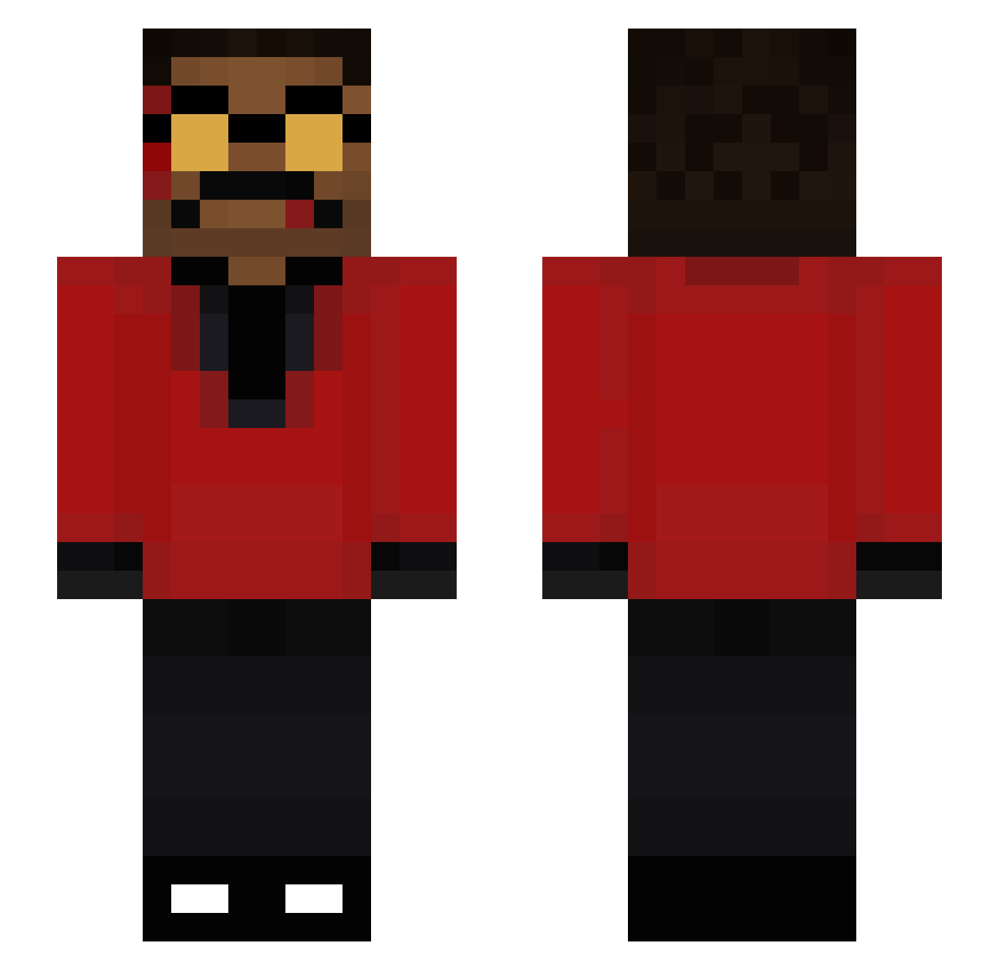 SantiF1 Minecraft skin, front and back view