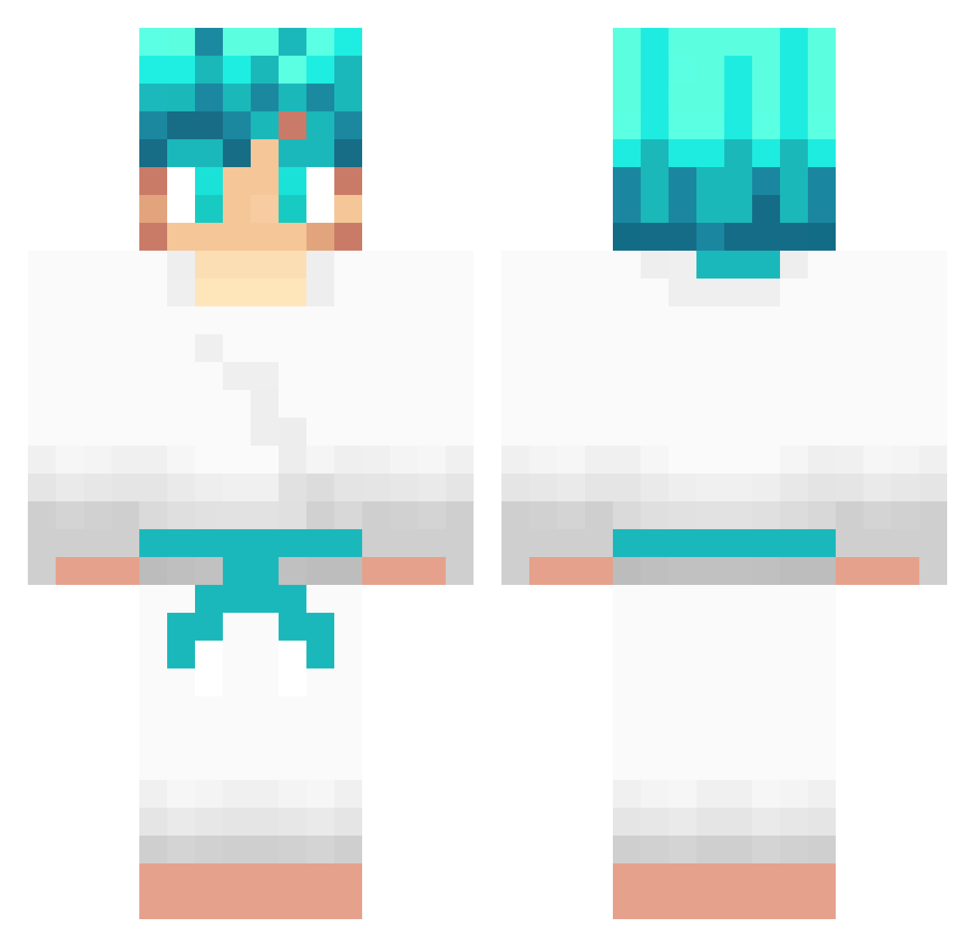 FrostyJay Minecraft skin, front and back view