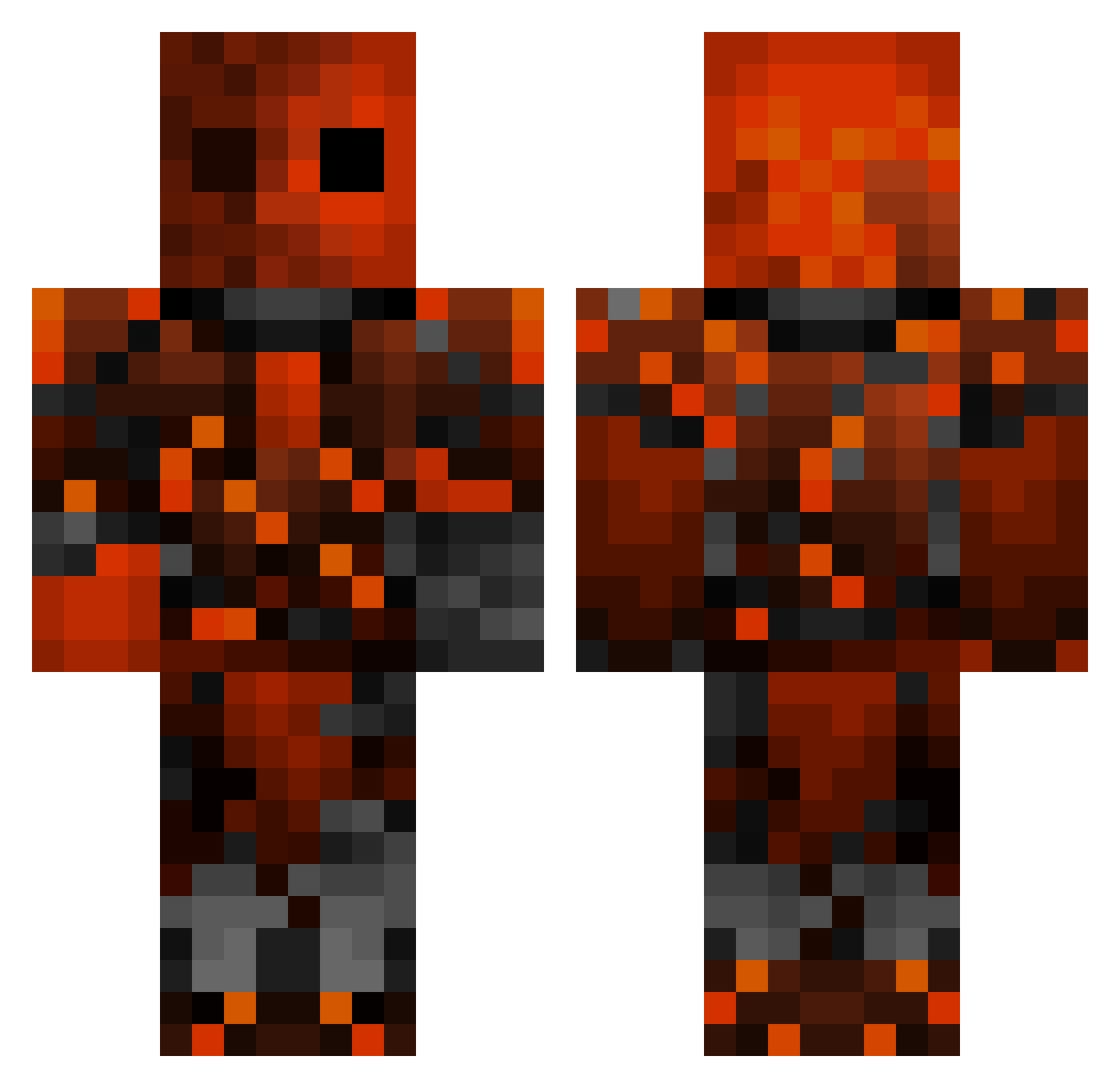 noookie Minecraft skin, front and back view