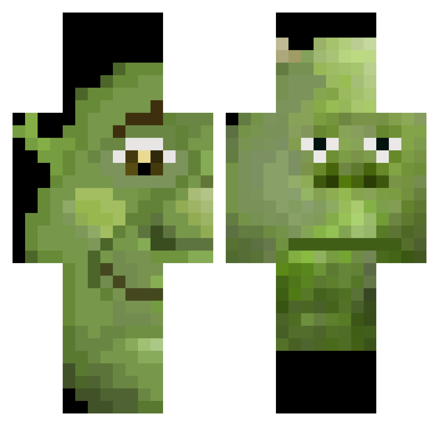 BabyCheezuz Minecraft skin, front and back view