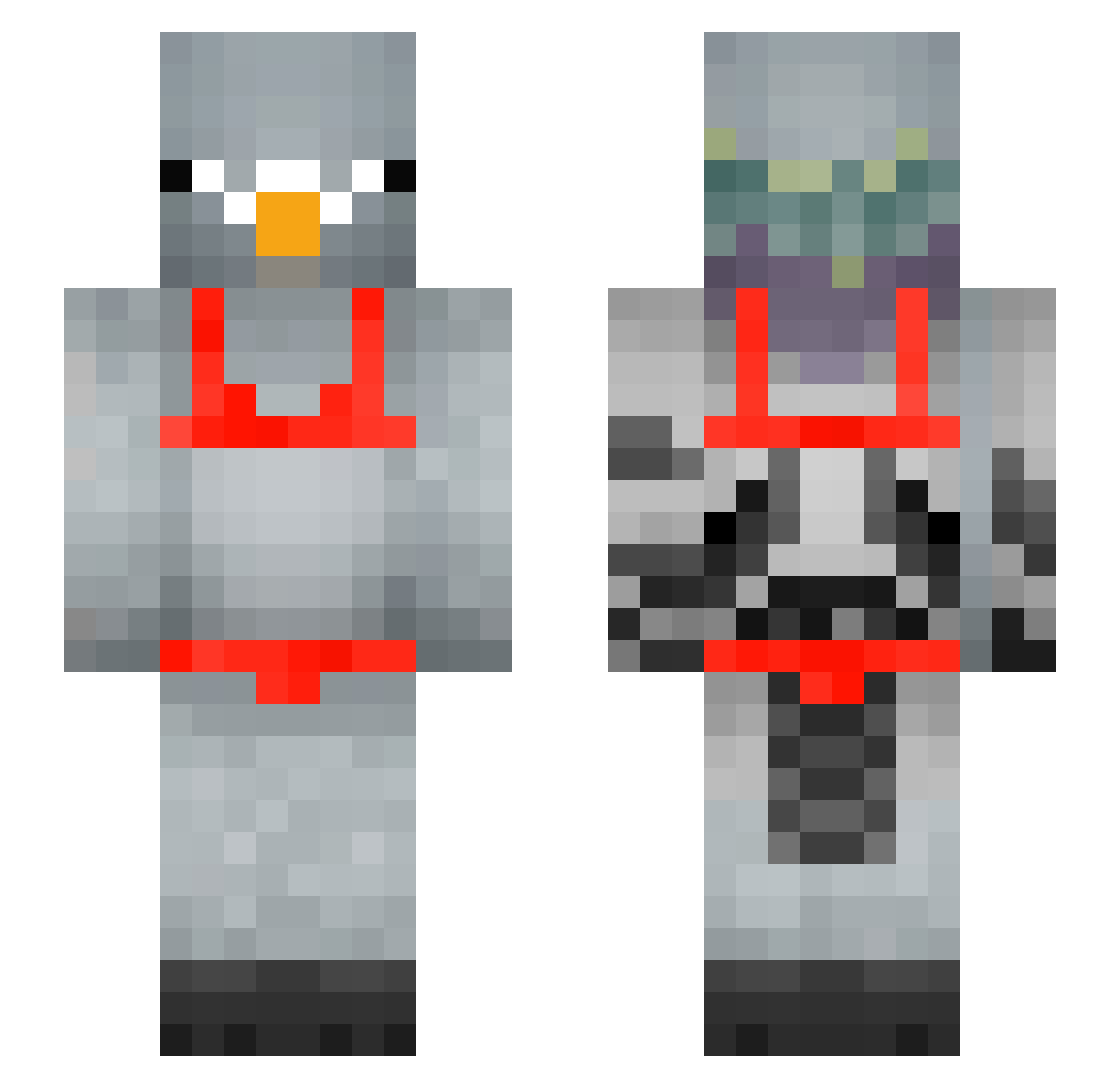 M0rw4r Minecraft skin, front and back view