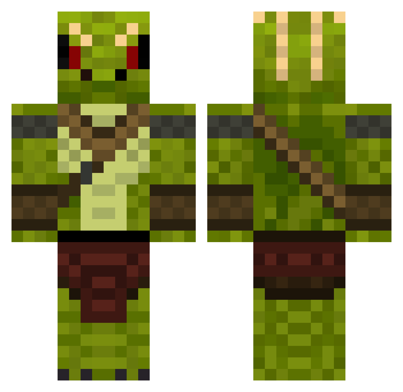 Dunlap Minecraft skin, front and back view