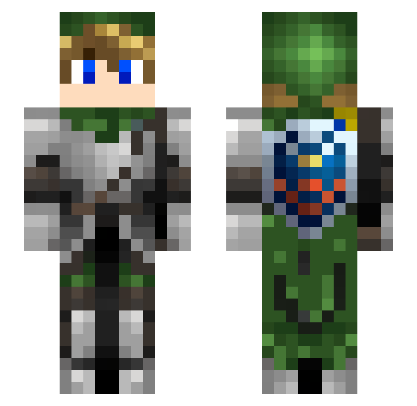 Darkerezz Minecraft skin, front and back view