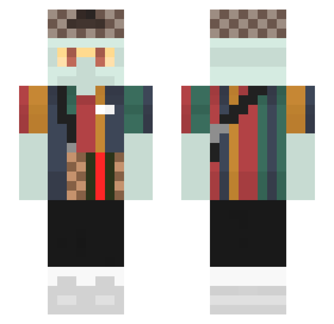 vapeuserwarius Minecraft skin, front and back view