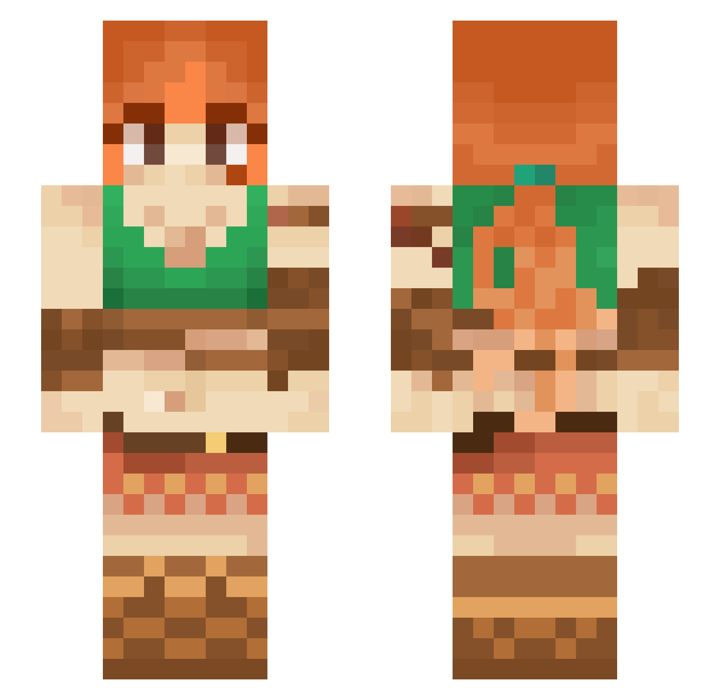 Zespra Minecraft skin, front and back view