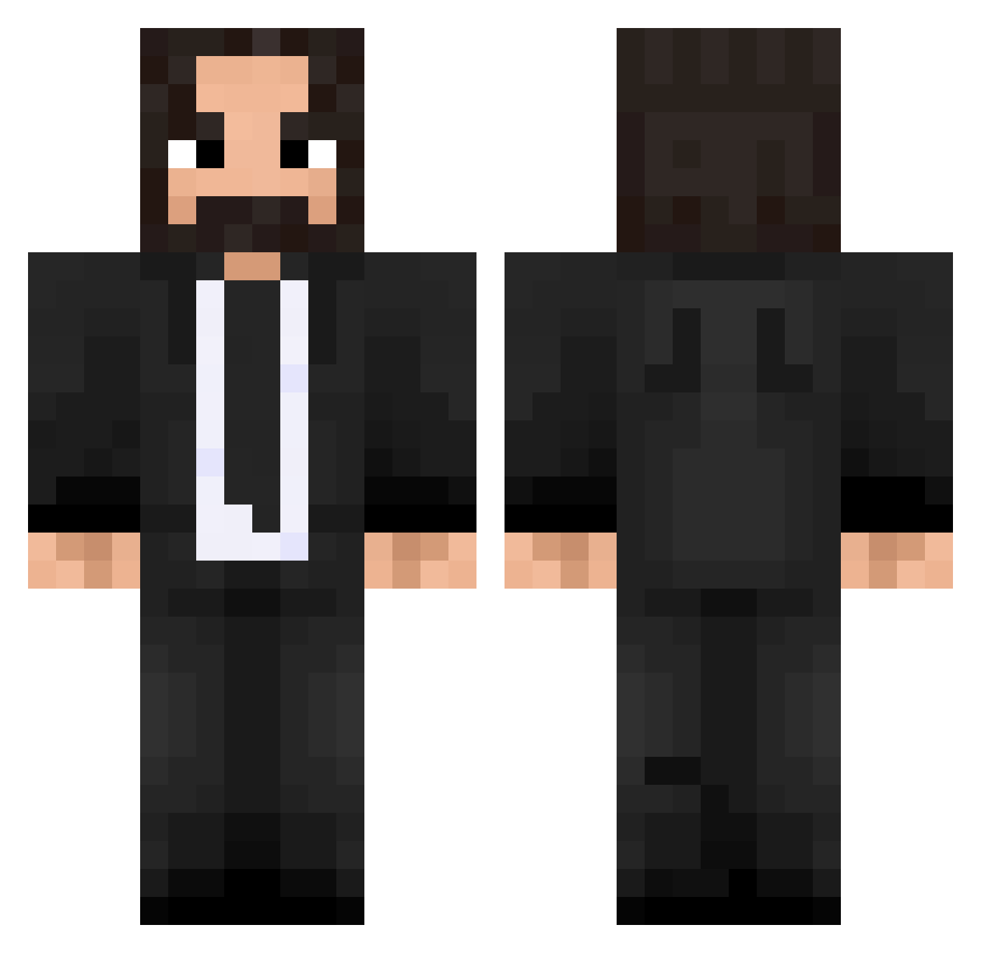 blockyfred Minecraft skin, front and back view