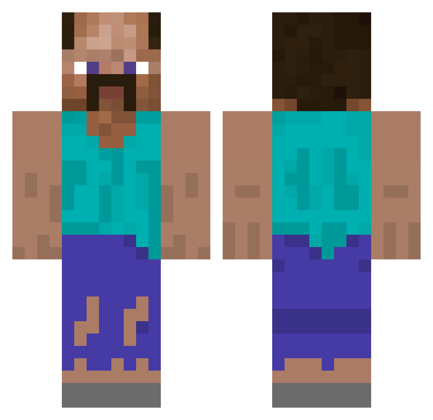 thesussySigma Minecraft skin, front and back view