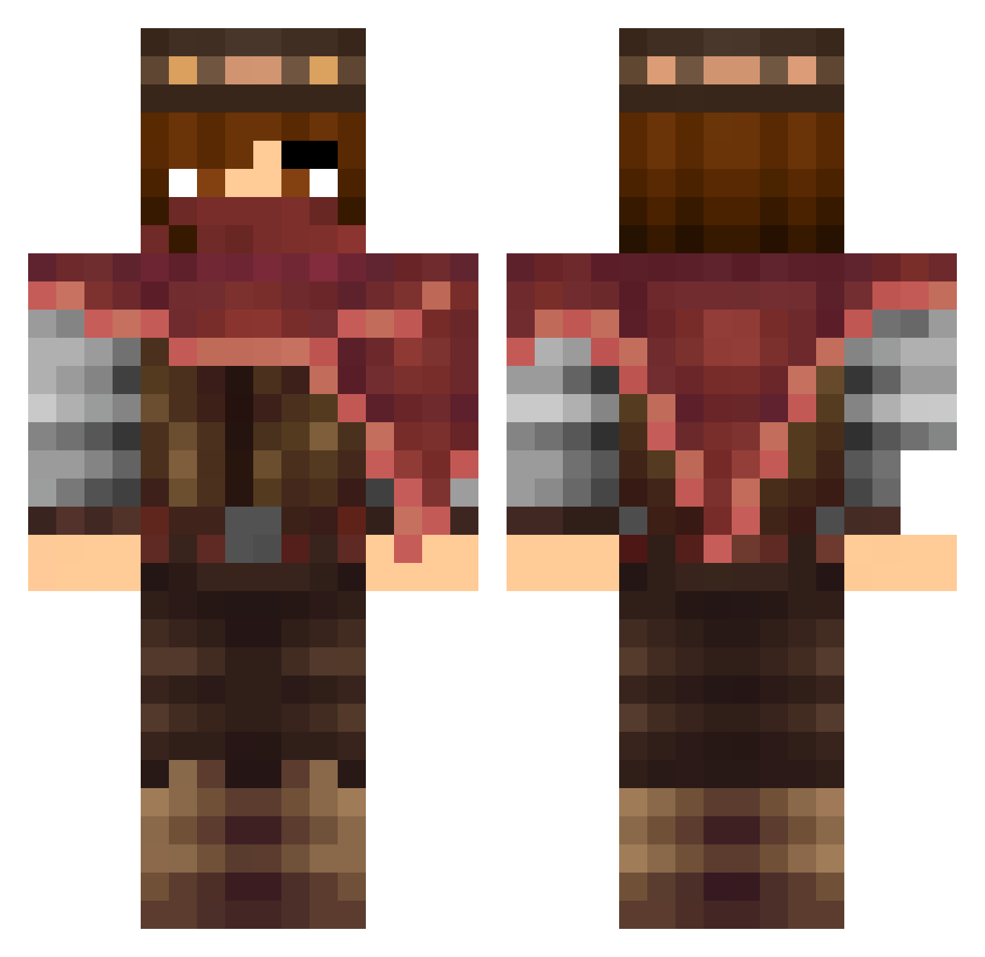 Jaquab777 Minecraft skin, front and back view
