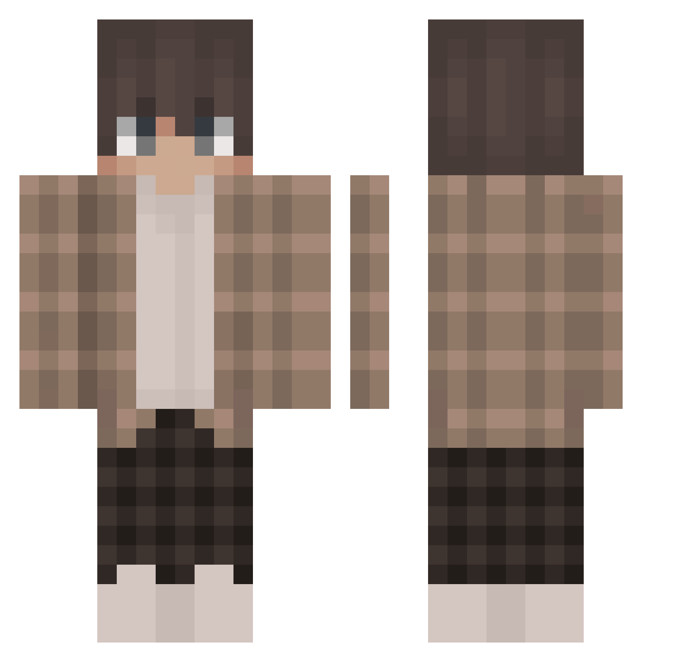 xSergiocraft Minecraft skin, front and back view