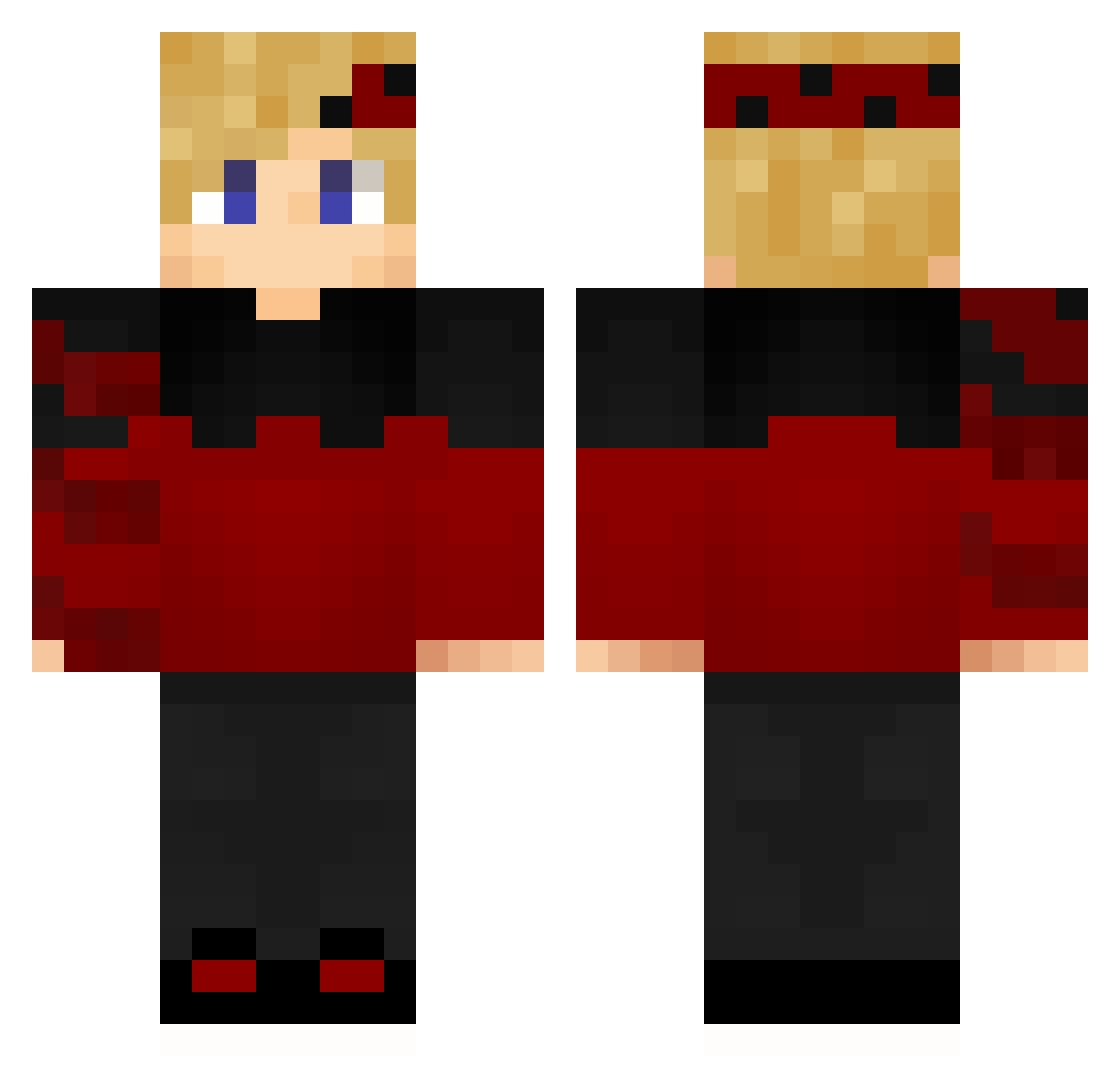 PoweradleTuna Minecraft skin, front and back view