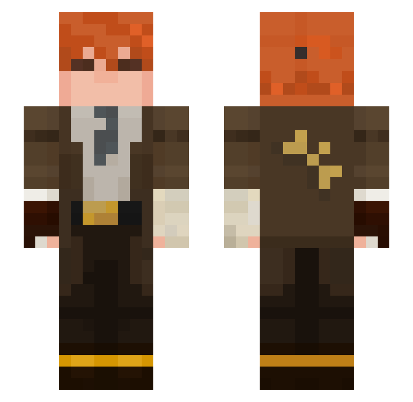 yesorda Minecraft skin, front and back view