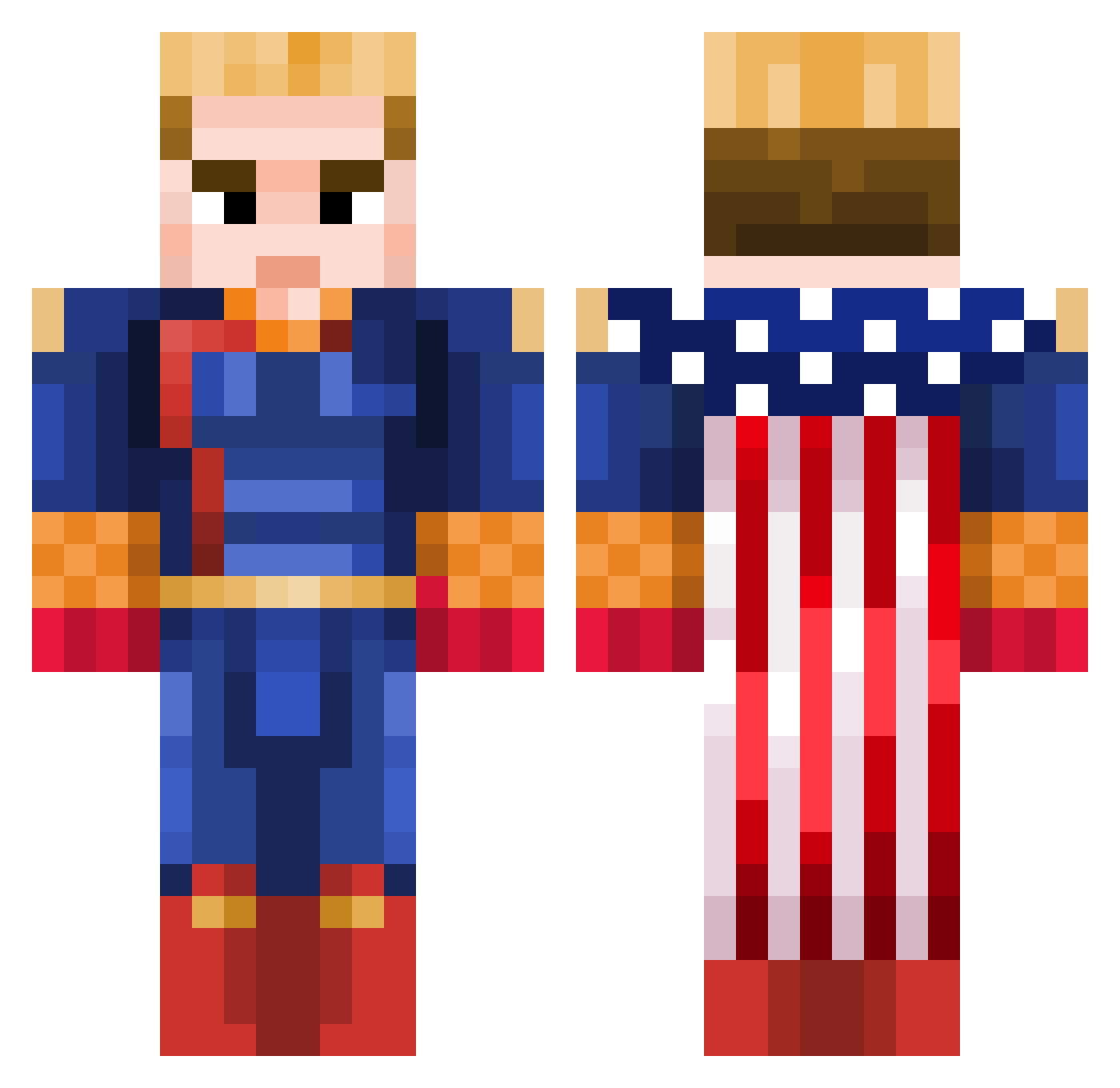 MonOHNOchrome Minecraft skin, front and back view
