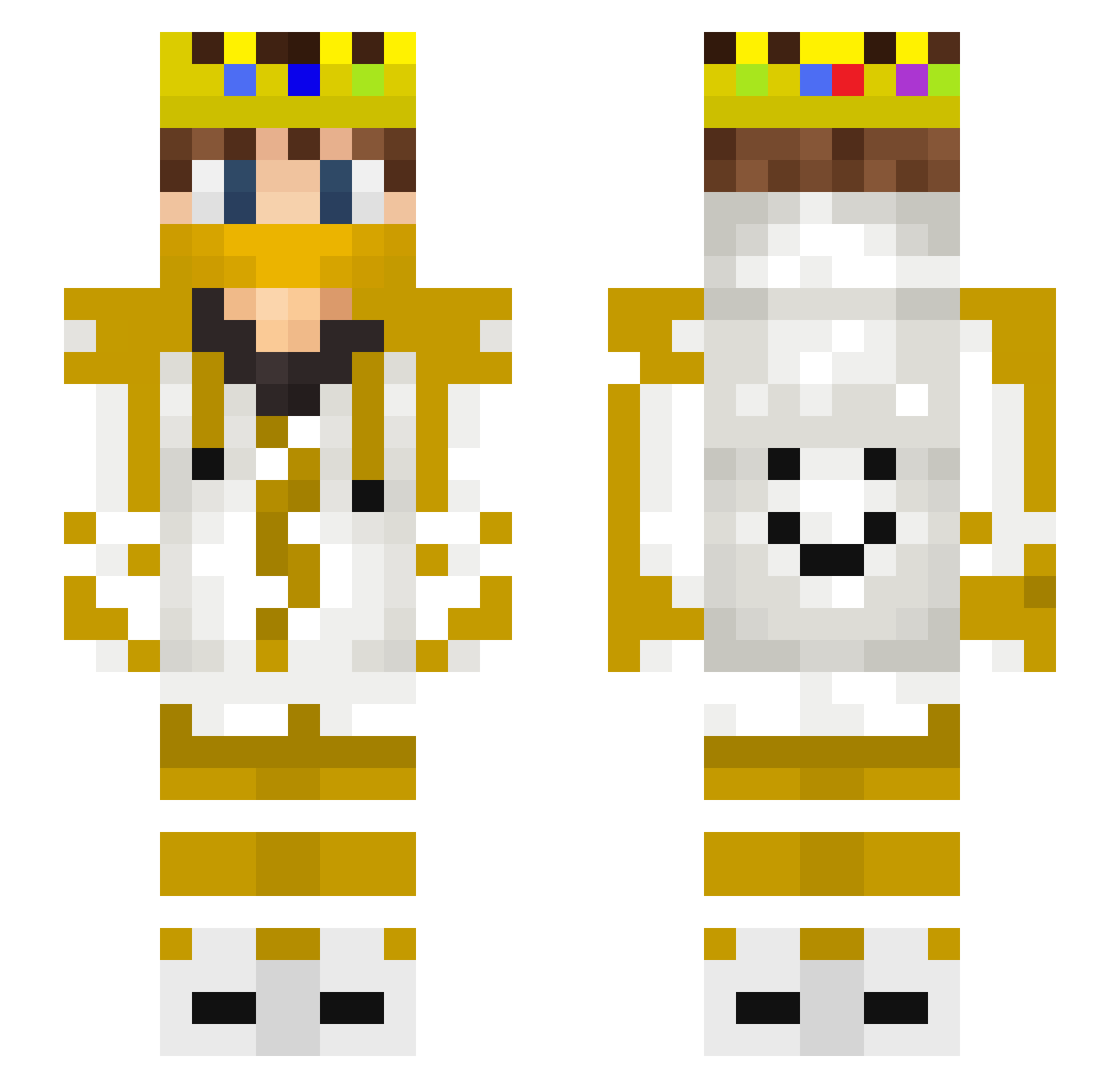 Devine0 Minecraft skin, front and back view